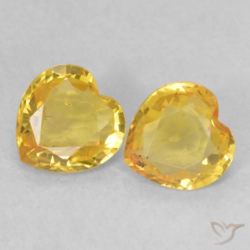 0.84ctw Natural Dourado Safira, Coração, VS