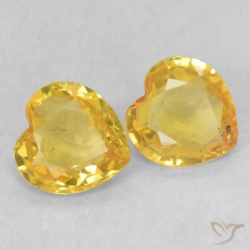 Pedras preciosas de Safira Dourado natural de 0.84 ct, Coração, VS