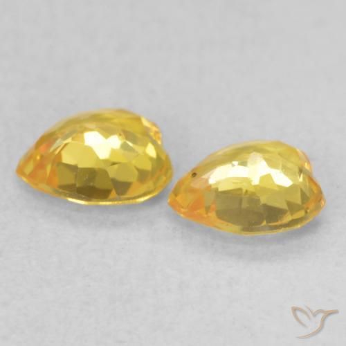 Pedras preciosas de Safira Dourado natural de 0.84 ct, Coração, VS
