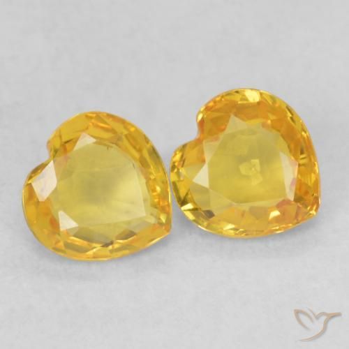 0.78ctw Natural Dourado Safira, Coração, VS