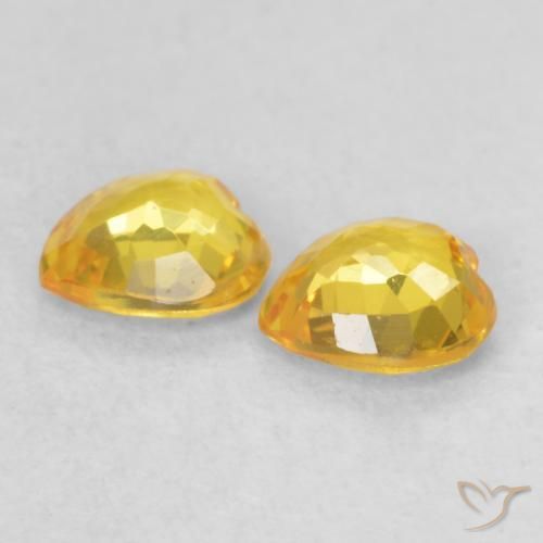 Pedras preciosas de Safira Dourado natural de 0.78 ct, Coração, VS