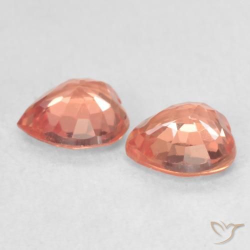 Pedras preciosas de Safira Laranja Vermelho natural de 0.79 ct, Coração, VS