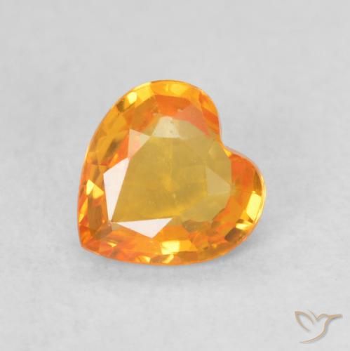 0.41ct Natural Ouro Safira, Coração, VVS-VS
