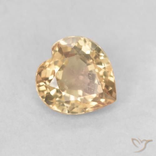 Safira Dourado Natural 0.39ct, Coração, VVS-VS