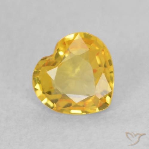 Safira Dourado-Laranja Natural 0.39ct, Coração, VVS-VS