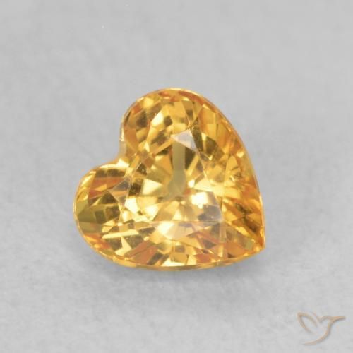 Safira Laranja-Ouro Natural 0.53ct, Coração, VVS-VS