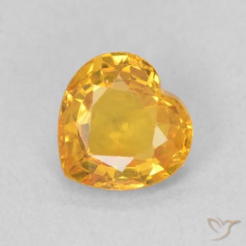 0.45ct Natural Dourado médio Safira, Coração, VS