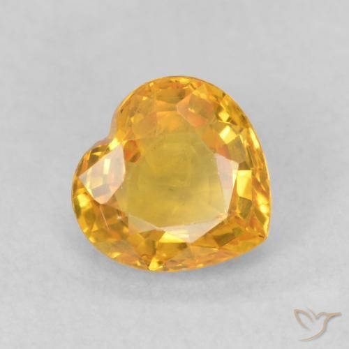 Safira Dourado médio Natural 0.45ct, Coração, VS
