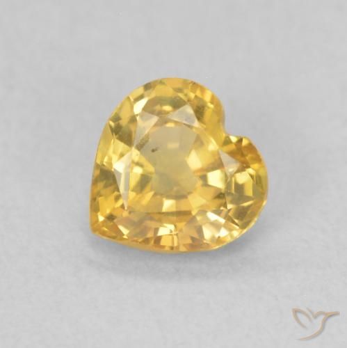 0.39ct Natural Dourado Safira, Coração, VS