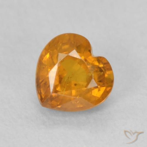 0.54ct Natural Laranja Profundo-Ouro Safira, Coração, VS