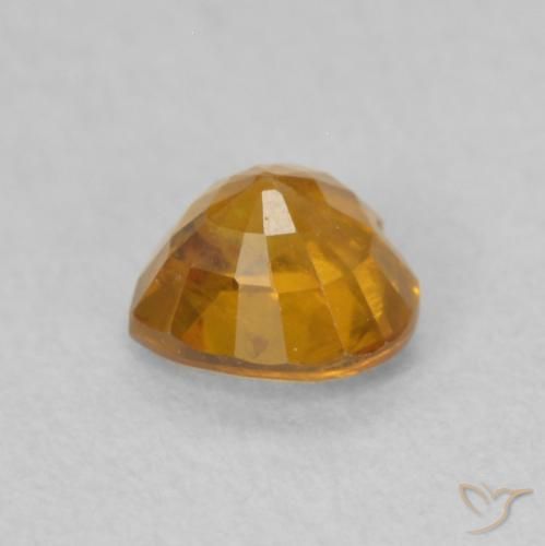 Safira Laranja Profundo-Ouro Natural 0.54ct, Coração, VS
