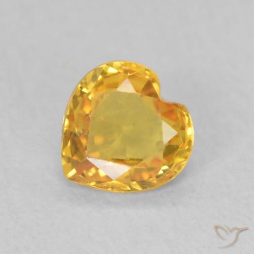 0.38ct Natural Dourado Safira, Coração, VS