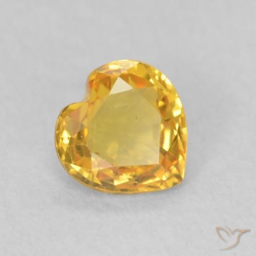 Safira Dourado Natural 0.38ct, Coração, VS