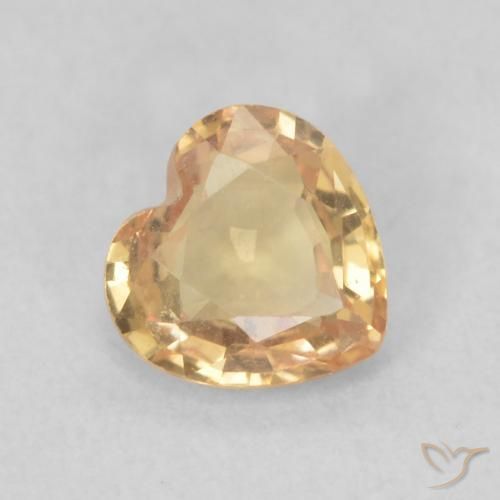0.48ct Natural Dourado Pêssego Claro Safira, Coração, VS