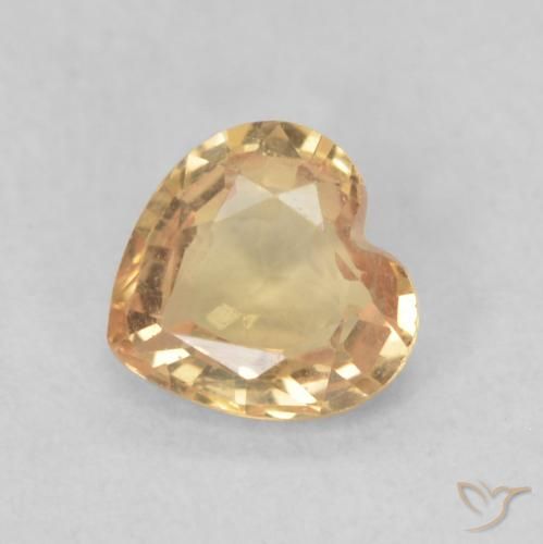 Safira Dourado Pêssego Claro Natural 0.48ct, Coração, VS