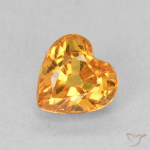 0.61ct Natural Ouro Safira, Coração, VS
