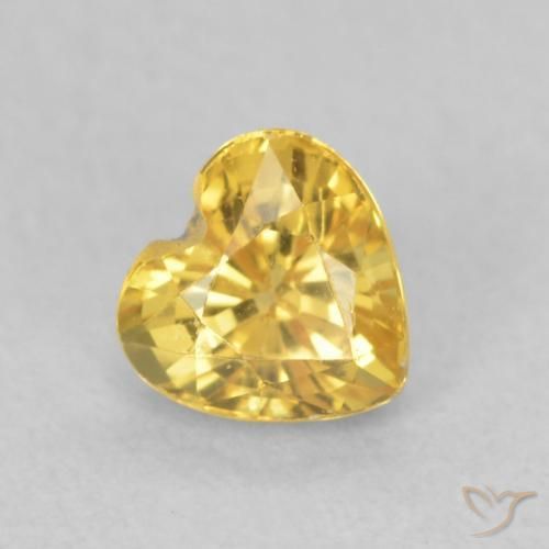 0.52ct Natural Dourado médio Safira, Coração, VS
