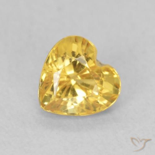 Safira Dourado médio Natural 0.52ct, Coração, VS