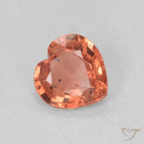 Safira Laranja Vermelho Natural 0.36ct, Coração, VS