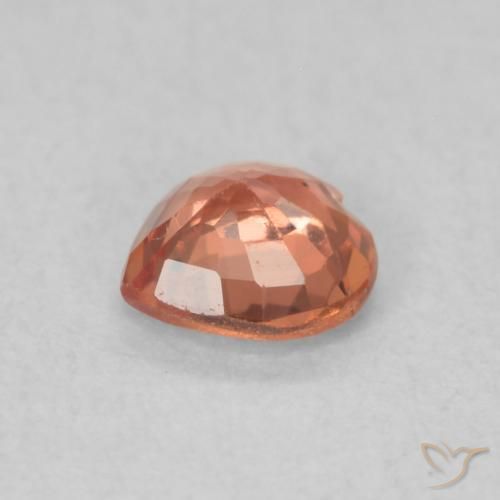 Safira Laranja Vermelho Natural 0.36ct, Coração, VS