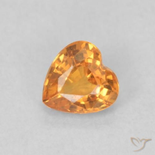 Safira Laranja Médio Natural 0.35ct, Coração, VS
