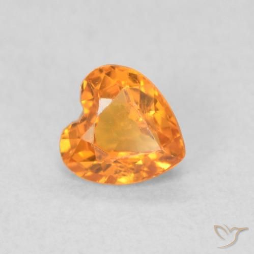 Safira damasco laranja Natural 0.38ct, Coração, VS