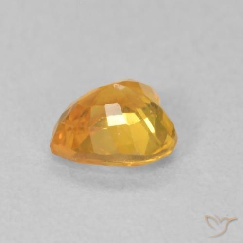 Safira Laranja Dourado Profundo Natural 0.47ct, Coração, VVS-VS