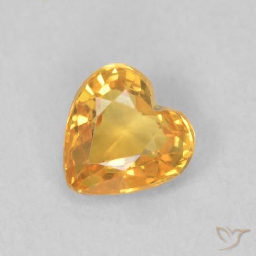 0.46ct Natural Dourado Escuro Safira, Coração, VVS-VS