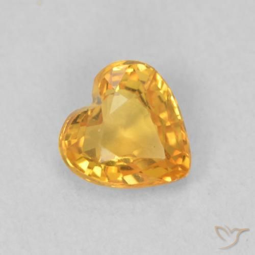 Safira Dourado Escuro Natural 0.46ct, Coração, VVS-VS
