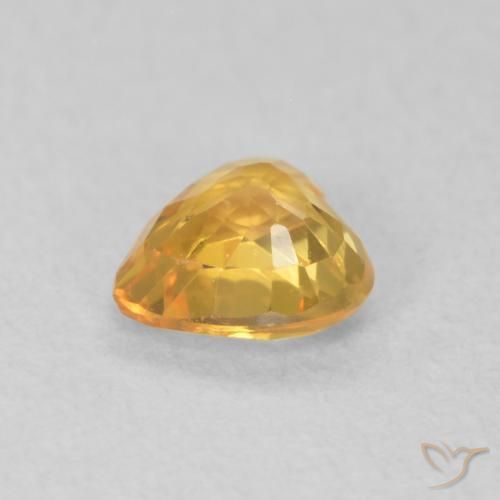 Safira Dourado Escuro Natural 0.46ct, Coração, VVS-VS