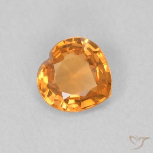 Safira laranja marrom Natural 0.36ct, Coração, VVS-VS
