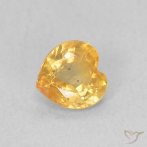 Safira ouro brilhante Natural 0.44ct, Coração, VS