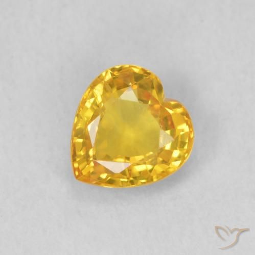 0.43ct Natural Dourado Safira, Coração, VS