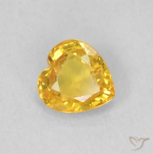 Safira Dourado Natural 0.43ct, Coração, VS