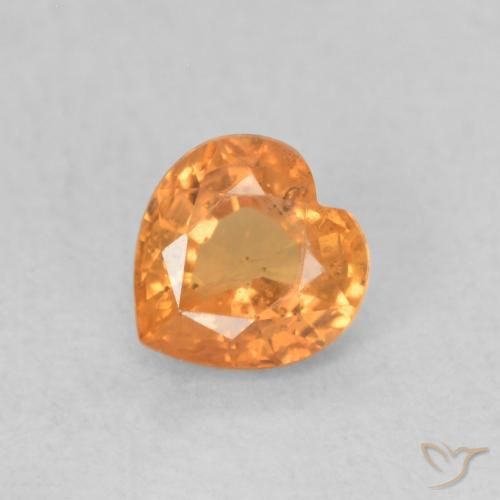 0.48ct Natural Laranja brilhante Safira, Coração, VS