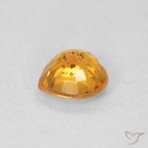 Safira Laranja Intenso Natural 0.40ct, Coração, VS