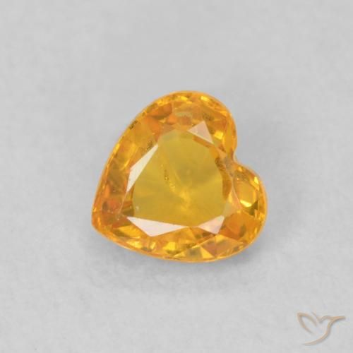 0.48ct Natural damasco laranja Safira, Coração, VS