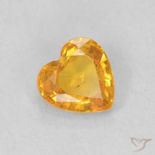 Safira damasco laranja Natural 0.48ct, Coração, VS