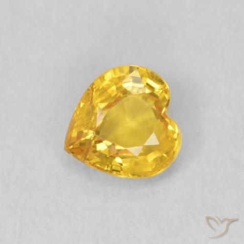 0.41ct Natural Dourado Safira, Coração, VS