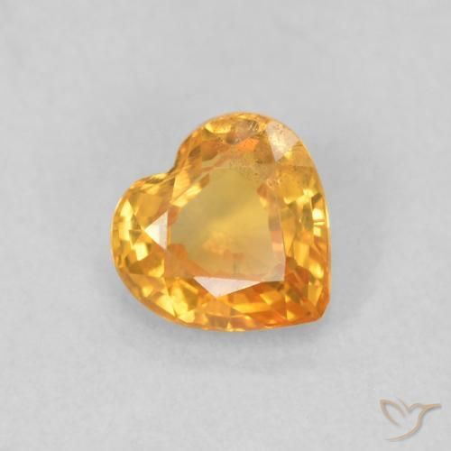 Safira Laranja-Ouro Natural 0.47ct, Coração, VS