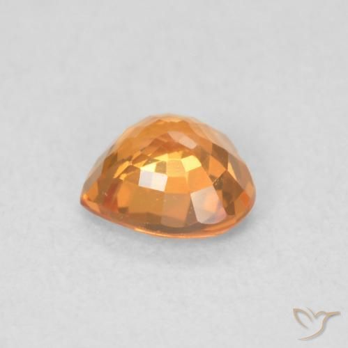 Safira Laranja Médio Natural 0.46ct, Coração, VVS-VS