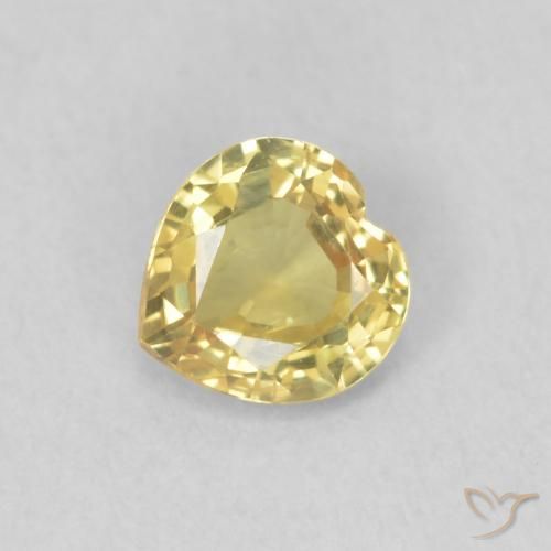 0.45ct Natural Amarelo Toscana Safira, Coração, VVS-VS