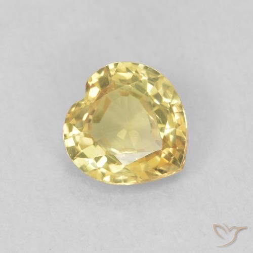 Safira Amarelo Toscana Natural 0.45ct, Coração, VVS-VS