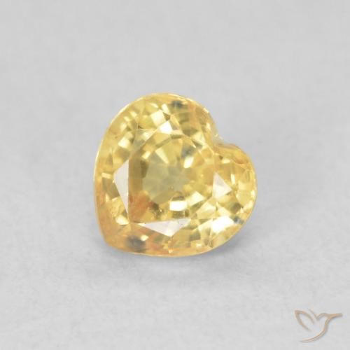 0.54ct Natural Laranja Dourada Safira, Coração, VVS-VS