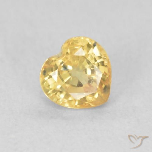 Safira Laranja Dourada Natural 0.54ct, Coração, VVS-VS