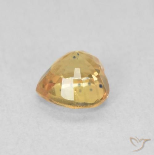 Safira Laranja Dourada Natural 0.54ct, Coração, VVS-VS