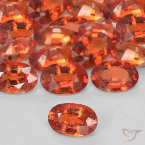 Safira fogo laranja Natural 0.53ct, oval, VS
