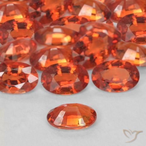Safira fogo laranja Natural 0.53ct, oval, VS