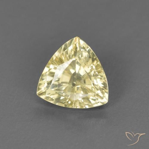 Safira Amarelo Claro Laguna Natural 0.66ct, Trilhão, VVS-VS