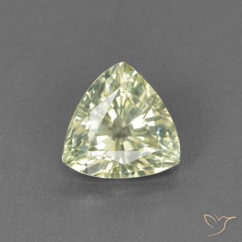 0.66ct Natural Verde Limão Pálido Safira, Trilhão, VS